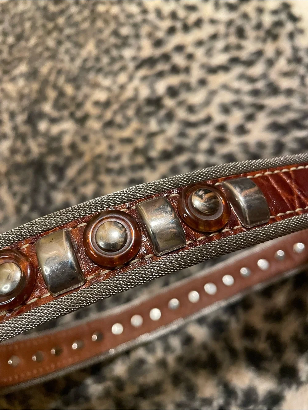 Vintage Metal and Genuine Leather Belt